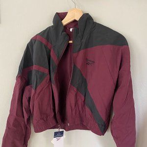 Reebok Classics Cropped Vector Maroon Track Jacket, Small